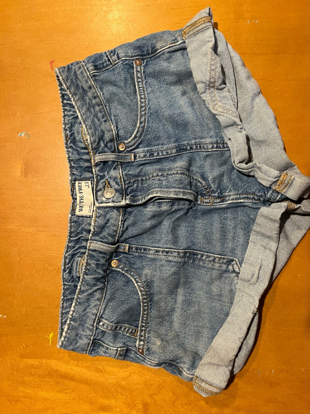 We The Free slouch denim shorts mid rise size 28